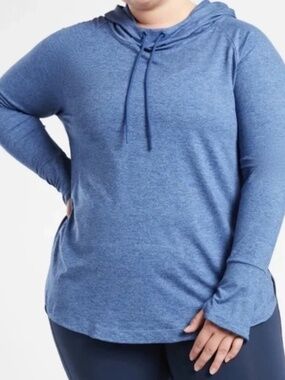 NWT 3X Athleta Uptempo Hoodie Sweatshirt in Chrome Blue